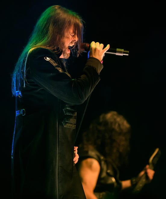 Queensryche's Todd la Torre belts out a tune Tuesday, April 9, 2023 at the Peoria Civic Center Theater.